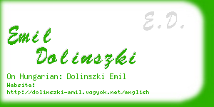 emil dolinszki business card
